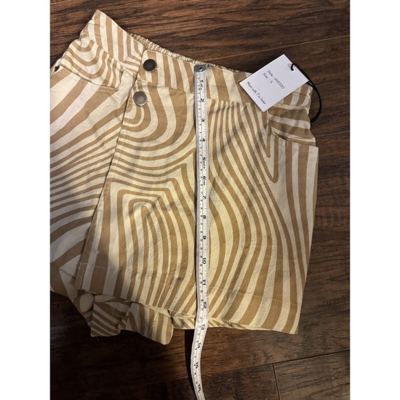 Japan Women’s Brown Beige Zebra Striped Skort Small 100% Cotton NEW - Picture 6 of 6